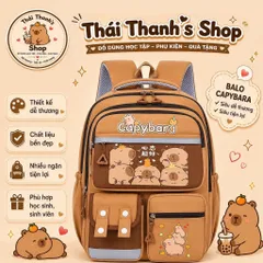 Balo Học Sinh Capybara - 4 Mẫu Xinh Xắn, Chất Liệu Bền Đẹp, Nhiều Ngăn Tiện Lợi, Phù Hợp Học Sinh, Sinh Viên