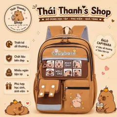 Balo Học Sinh Capybara - 4 Mẫu Xinh Xắn, Chất Liệu Bền Đẹp, Nhiều Ngăn Tiện Lợi, Phù Hợp Học Sinh, Sinh Viên