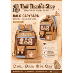 Balo Học Sinh Capybara - 4 Mẫu Xinh Xắn, Chất Liệu Bền Đẹp, Nhiều Ngăn Tiện Lợi, Phù Hợp Học Sinh, Sinh Viên