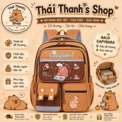 Balo Học Sinh Capybara - 4 Mẫu Xinh Xắn, Chất Liệu Bền Đẹp, Nhiều Ngăn Tiện Lợi, Phù Hợp Học Sinh, Sinh Viên