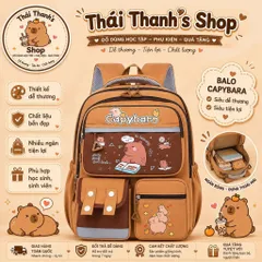 Balo Học Sinh Capybara - 4 Mẫu Xinh Xắn, Chất Liệu Bền Đẹp, Nhiều Ngăn Tiện Lợi, Phù Hợp Học Sinh, Sinh Viên