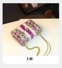 (NEW VIP ORDER LIMITED) - 2026 Túi Dáng Ngang Nhỏ Đầu Rắn Da Bóng Vân Rắn Ngũ Sắc Sang Trọng Size 26