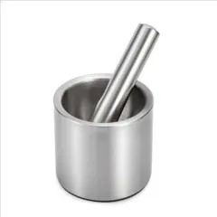 Bộ Cối Chày Inox 304 Cao Cấp Nghiện Nhà - Cối Giã Tỏi Ớt, Đâm Tiêu Chống Gỉ Có Nắp Đậy Tiện Lợi