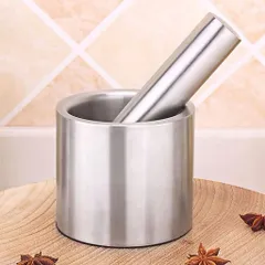 Bộ Cối Chày Inox 304 Cao Cấp Nghiện Nhà - Cối Giã Tỏi Ớt, Đâm Tiêu Chống Gỉ Có Nắp Đậy Tiện Lợi
