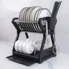 [HÀNG ĐẸP] Kệ Úp Chén Bát Đĩa Đa Năng – Có Thanh INOX Chịu Lực Siêu Bền, Ngăn Hứng Nước, Ống Đũa, Móc Treo Tiện Lợi