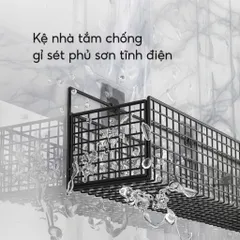 Kệ Đựng Đồ Nhà Tắm Dán Tường Hình Chữ Nhật NGHIỆN NHÀ , Kệ Thép Sơn Tĩnh Điện Cao Cấp Không Rỉ Siêu Chắc