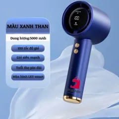 Quạt Cầm Tay NGHIỆN NHÀ 100 Cấp Độ Gió Quạt Tích Điện Cầm Tay Pin 5000mAh Dùng 4-15h, nhỏ gọn, tiện lợi