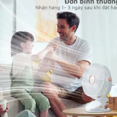 Quạt Kẹp Bàn Mini, Quạt Tích Điện Sạc Pin, Quạt Bàn, Kẹp Ô Tô 3 Cấp Độ Gió Dung Lượng Pin Khủng Xoay 720 Độ