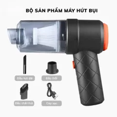 Máy Hút Bụi Mini Cầm Tay Không Dây Thối & Hút Nhỏ Gọn ,NGHIỆN NHÀ – Lực Hút Mạnh 6000MPA – Kèm 3 Đầu Đa Năng