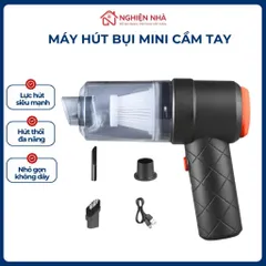 Máy Hút Bụi Mini Cầm Tay Không Dây Thối & Hút Nhỏ Gọn ,NGHIỆN NHÀ – Lực Hút Mạnh 6000MPA – Kèm 3 Đầu Đa Năng