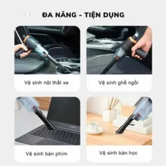 Máy Hút Bụi Mini Cầm Tay Không Dây Thối & Hút Nhỏ Gọn ,NGHIỆN NHÀ – Lực Hút Mạnh 6000MPA – Kèm 3 Đầu Đa Năng