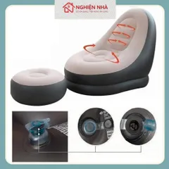 Ghế hơi Tựa Lưng,Ghế Bơm Hơi,sofa hơi Kiểu Dáng Hàn Quốc Bọc Nhung Mềm Mại