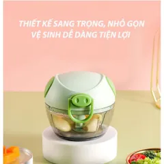 Máy Xay tỏi cầm tay NGHIỆN NHÀ  Máy xay mini đa năng 3 lưỡi dao kéo tay, xay tỏi ớt hành, xay rau củ quả