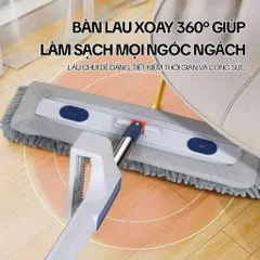 Cây Lau Nhà Tự Vắt , NGHIỆN NHÀ , Chổi Lau nhà Tự Vắt Xoay 360 Độ, Kèm Bông Lau San Hô