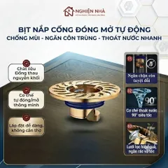 Nắp Cống Ống Thoát Nước Đồng, Chống Mùi, Lọc Rác, Tự Động Mở nắp cống, chống mùi hôi, chặn côn trùng, lưới lọc