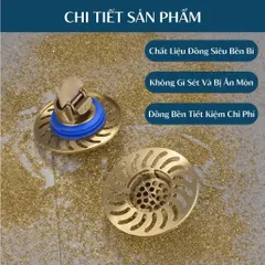 Nắp Cống Ống Thoát Nước Đồng, Chống Mùi, Lọc Rác, Tự Động Mở nắp cống, chống mùi hôi, chặn côn trùng, lưới lọc
