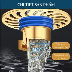 Nắp Cống Ống Thoát Nước Đồng, Chống Mùi, Lọc Rác, Tự Động Mở nắp cống, chống mùi hôi, chặn côn trùng, lưới lọc