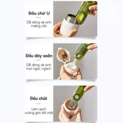 Cọ Vệ Sinh Ly Cốc 3in1 NGHIỆN NHÀ, Cọ vệ sinh đa năng, dụng cụ vệ sinh cốc, bình nước xoay 360°