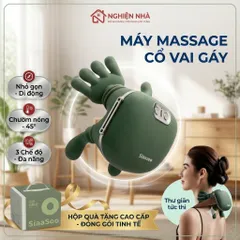 (Loại 1 pin chuẩn 2000mAH) Máy Massage Cổ Vai Gáy Mô Phỏng Bàn Tay nhiệt hồng ngoại 45°C giảm đau mỏi hiệu quả.