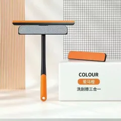 Cây Gạt Nước Lau Kính Đa Năng 3 in1 NGHIỆN NHÀ - Chổi Lau Kính Kèm Gạt Nước Silicon Xoay 360 Độ Chống Trượt