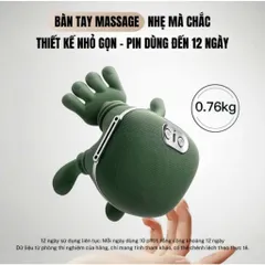 (Loại 1 pin chuẩn 2000mAH) Máy Massage Cổ Vai Gáy Mô Phỏng Bàn Tay nhiệt hồng ngoại 45°C giảm đau mỏi hiệu quả.