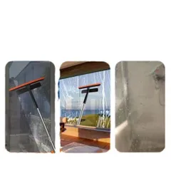 Cây Gạt Nước Lau Kính Đa Năng 3 in1 NGHIỆN NHÀ - Chổi Lau Kính Kèm Gạt Nước Silicon Xoay 360 Độ Chống Trượt
