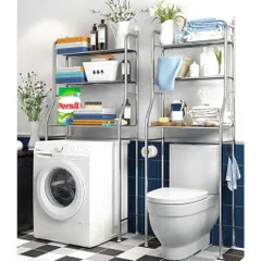 Kệ Để Đồ Máy Giặt Và Toilet NGHIỆN NHÀ, KỆ ĐA NĂNG PHÒNG TẮM Tháo Lắp INOX 3 tầng