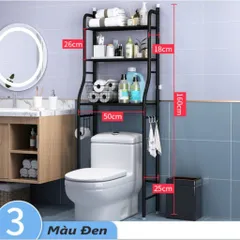 Kệ Để Đồ Máy Giặt Và Toilet NGHIỆN NHÀ, KỆ ĐA NĂNG PHÒNG TẮM Tháo Lắp INOX 3 tầng