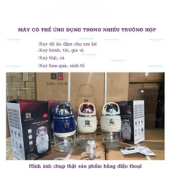 [Mẫu Mới] Máy Xay Đa Năng NGHIỆN NHÀ Cối Thủy Tinh Dày Bền 2 Lưỡi Inox Xay Sinh Tố, Thịt, Cua, Cá