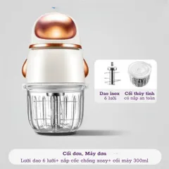 [Mẫu Mới] Máy Xay Đa Năng NGHIỆN NHÀ Cối Thủy Tinh Dày Bền 2 Lưỡi Inox Xay Sinh Tố, Thịt, Cua, Cá