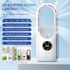 [Tặng Sạc] Quạt Không Cánh Cắm Điện Tích Hợp Phun Sương NGHIỆN NHÀ Quạt Điều Hòa MINI Làm Mát Để Bàn Tiện Lợi