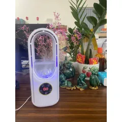 [Tặng Sạc] Quạt Không Cánh Cắm Điện Tích Hợp Phun Sương NGHIỆN NHÀ Quạt Điều Hòa MINI Làm Mát Để Bàn Tiện Lợi