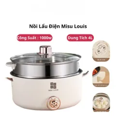 Nồi Lẩu Điện Đa Năng Cao Cấp NGHIỆN NHÀ Dung Tích 4L, Đường Kính 28cm, Kèm Xửng Hấp Inox SP412325930