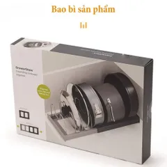 Kệ Để Vung Nồi Chảo Đa Năng NGHIỆN NHÀ, Giá Để Xoong Nồi Thớt Chia Ngăn Co Giãn Rút Gọn Tiện Lợi (Inox Chống Gỉ)