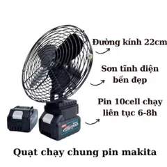 Quạt Tích Điện Để Bàn Chạy Pin NGHIỆN NHÀ,Quạt Tích Điện Mini 8 Inch Công Suất Lớn, Làm Mát Cực Nhanh, Hoạt Động Bền Bỉ