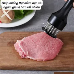 Dụng cụ châm thịt inox thông minh NGHIỆN NHÀ - Cây xăm thịt, làm mềm thịt quay giòn bì tiện lợi.