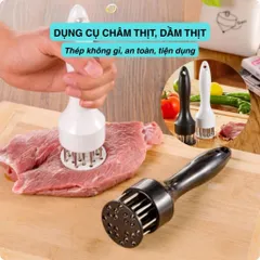 Dụng cụ châm thịt inox thông minh NGHIỆN NHÀ - Cây xăm thịt, làm mềm thịt quay giòn bì tiện lợi.
