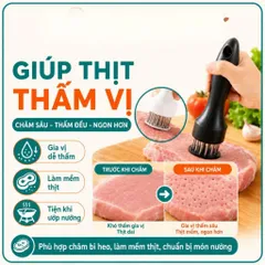 Dụng cụ châm thịt inox thông minh NGHIỆN NHÀ - Cây xăm thịt, làm mềm thịt quay giòn bì tiện lợi.