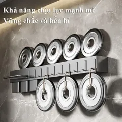 Giá Dao Treo Tường Bằng Thép Carbon, Tích Hợp Ống Đựng Đũa, Thiết Kế Thông Thoáng Chống Ẩm Mốc