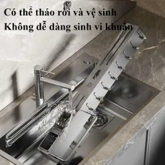 Giá Dao Treo Tường Bằng Thép Carbon, Tích Hợp Ống Đựng Đũa, Thiết Kế Thông Thoáng Chống Ẩm Mốc
