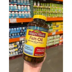 Dầu cá Nature Made Fish Oil 1200mg giúp hỗ trợ tim mạch, sáng mắt và ổn định huyết áp hộp 300 viên của Mỹ