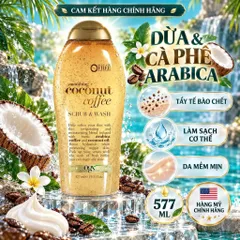[CHÍNH HÃNG MỸ] Sữa Tắm Tẩy Tế Bào Chết OGX Smoothing Coconut Coffee Scrub & Wash Chai Lớn 577ml
