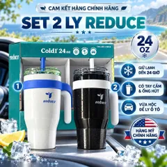 [CHÍNH HÃNG MỸ] Set 2 Ly Giữ Nhiệt Giữ Lạnh Reduce Cold1 24oz Có Tay Cầm Kèm Ống Hút (24 Hours Cold)