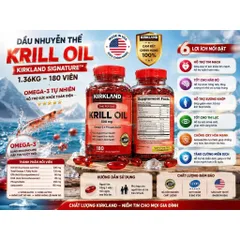 [HÀNG MỸ] Viên Uống Dầu Nhuyễn Thể Kirkland Signature Krill Oil 500mg (Hộp 180 Viên)