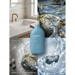 Sữa tắm Method Men chính hãng 828ml cho nam hương biển Sea + Surf hương mát Glacier + Granite