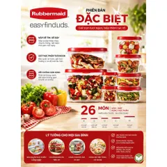 Combo 26 Món Hộp Đựng Thực Phẩm Rubbermaid Easy Find Lids – Hàng Nội Địa Mỹ