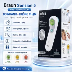 Nhiệt kế điện tử Braun Sensian 5 (Hàng Mỹ) - Đo trán nhanh, chuẩn, bền