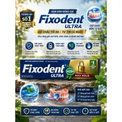 [HÀNG MỸ] Keo Dán Hàm Giả Fixodent Ultra Max Hold with Scope 51g