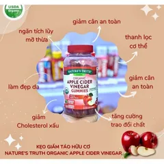 Kẹo dẻo giấm táo hữu cơ Nature's Truth Organic Apple Cider Vinegar 120 viên của MỸ
