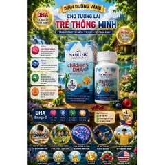 Viên Nhai Omega-3 Cao Cấp Mỹ Nordic Naturals Children's DHA Xtra 636mg Omega-3 (Hộp 90 Viên)